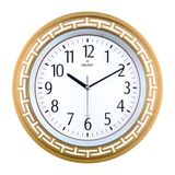 Duvar Saati Altın Sarısı Çerçeve Çap:34.4cm Akrilik Boyalı 2 Renk Abs Kasa Mineral Cam Sessiz Akar Makine Pvc Kadran Kadran Ölçüsü: 240Mm Kadran Baskı Alanı:150mm