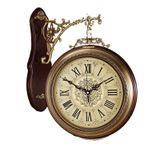 Duvar Saati Çift Taraflı Saat Çift Taraflı Kuvars Duvar Saati Basit Bakır Sanat Duvar Saati Yaratıcı Reloj Pared Decorativo Ev Dekorasyonu-Stil 2-20 inç