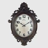 Duvar Saati Kahverengi Çerçeve Çap:73cm X 54Cm Vintage Taçlı Eksitme Dekoratif Amerikan Bristol Kadran Akar Saniyeli Mekanizma Akrilik Boya Abs Hammadde Mineral Cam