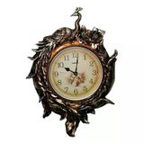 Duvar Saati Tavuskuşu Temalı Büyük Polyester Saat No.2 50 x 80 cm