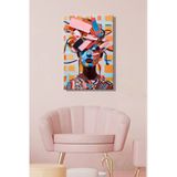 Duvar Tablosu Dikey Kanvas Tekli Kuaför Güzellik Salonu Makyaj Pop-Art Modern Soyut Kadın Portre