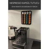 Duvar Tipi Kahve Kapsül Tutucu Siyah, Şık ve Pratik Kahve Standı - Antrasit