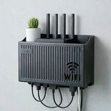 Duvar Tipi Modem Saklama Kutusu(Siyah) – Kablo Düzenleyici Router Raf Organizer (5047)