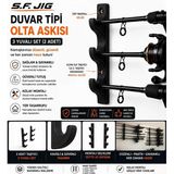 Duvar Tipi Olta Askısı 3 Yuvalı 2’li Set – Siyah Kamış Tutucu ve Düzenleyici