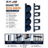 Duvar Tipi Olta Kamışı Askısı 4 Yuvalı 2’li Set – Olta Düzenleyici ve Kamış Tutucu Siyah