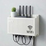 Duvar Tipi Wi-Fi Modem Saklama Kutusu(Beyaz) – Kablo Düzenleyici Router Raf Organizer (5224)