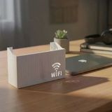 Duvar Tipi Wi-Fi Modem Saklama Kutusu(Beyaz) – Kablo Düzenleyici Router Raf Organizer (5570)