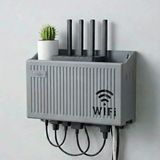 Duvar Tipi Wi-Fi Modem Saklama Kutusu(Gri) – Kablo Düzenleyici Router Raf Organizer (5224)