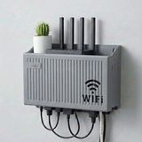 Duvar Tipi Wi-Fi Modem Saklama Kutusu(Gri) – Kablo Düzenleyici Router Raf Organizer (5250) - Çok Renkli