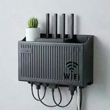 Duvar Tipi Wi-Fi Modem Saklama Kutusu(Siyah) – Kablo Düzenleyici Router Raf Organizer (5433)