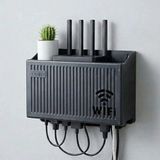 Duvar Tipi Wi-Fi Modem Saklama Kutusu(Siyah) – Kablo Düzenleyici Router Raf Organizer (5468)