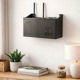 Duvar Tipi Wi-Fi Modem Saklama Kutusu(Siyah) – Kablo Düzenleyici Router Raf Organizer (5680)