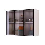 Duvar vitrini temperli cam kapılı – Slishly STO dolap, banyo, oturma odası, mutfak ve restoran ev dekorasyonu, gri-105 x 30 x 60 cm, gri-105 x 30 x 60 cm