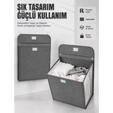 Duvara Asılabilir Katlanabilir Kirli Çamaşır Sepeti Geniş Hacimli Düzenleyici Nemere - Renkli