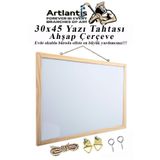 Duvara Monte Beyaz Yazi Tahtasi 30X45 Cm 1 Adet Laminant Yazi Tahtasi Ahsap Cerceveli Askili Okul Ofis Buro