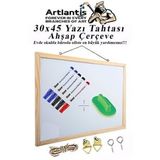 Duvara Monte Beyaz Yazi Tahtasi 30X45 Cm 1 Adet Yazi Tahta Kalemi Ve Silgisi Laminant Yazi Tahtasi Ahsap Cerceveli Askili Okul Ofis Buro