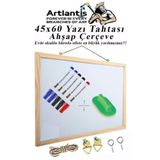 Duvara Monte Beyaz Yazi Tahtasi 45X60 Cm 1 Adet Yazi Tahta Kalemi Ve Silgisi Laminant Yazi Tahtasi Ahsap Cerceveli Askili Okul Ofis Buro