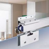 Duvara Monte Braketli Cam Sürgülü Kapı Pisti, Duş/Dolap/Ofis için Yumuşak Kapanış Parça Kiti, Ağır Hizmet Ahır Kapısı Donanım Seti (Gümüş-beyaz, 310 cm/10,2 ft)