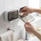 Duvara Monte İkili Kapaklı Plastik Katı Sabunluk Organizer – Banyo &Amp; Mutfak İçin Yapışkanlı Sabun Kutusu Ve Düzenleyici Go53/1395