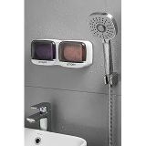 Duvara Monte İkili Kapaklı Plastik Sabunluk Organizer, Banyo Mutfak Için Yapışkanlı Sabun Kutusu, 25.5X9.5x5 Cm