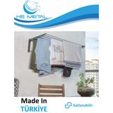 Duvara Monte Katlanabilir Çamaşır Askısı - 60x30 Cm