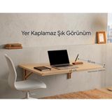 Duvara Monte Katlanır Mutfak Masası Yer Kaplamayan Çok Amaçlı Masa (MEŞE, 90X60)