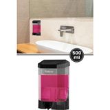 Duvara Monte Siyah Sıvı Sabunluk F032S, Mutfak Banyo Duş Şampuan Dezenfektan Sabun Dispanseri 500 ml - 10 x 7 x 16 cm