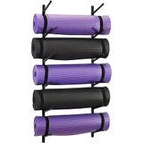 Duvara Monte Yoga Mat Tutucu, Ev Spor Salonu için 6 Sect Depolama Rafı, Çok Fonksiyonlu Yoga Mat Düzenleyici, Yerden Tasarruflu Egzersiz Ekipmanları Depolama Çözümü