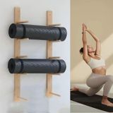 Duvara Monte Yoga Mat Tutucu - Paspaslar, Köpük Silindirler ve Spor Salonu Ekipmanları için Ahşap Depolama Rafı - Ev ve Stüdyo için Yerden Tasarruf Sağlayan Düzenleyici