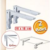 Duvara Monteli Balkon Masası Sehpası Montajı Metal Katlanır Raf Altı Ayağı 18 X 10 Cm (2 Adet)