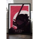 Duvarda Ghost Of Tsushima Siyah Ahşap Çerçeveli Poster, Dekoratif Oyun Duvar Tablosu - 45 x 60