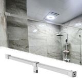 Duvardan Cama Duş Destek Çubuğu, 360° Dönebilen Paslanmaz Çelik Çubuk, Çerçevesiz Banyo Paneli Takviyesi, 40cm/16in, Dayanıklı Gümüş Kaplama.