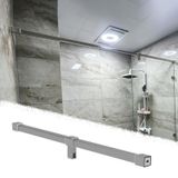 Duvardan Cama Duş Destek Çubuğu, 75 cm Paslanmaz Çelik Sabit Panel Bar, Çerçevesiz Banyo için 360° Dönebilen Takviye, Gri Kaplama - Dayanıklı ve Şık