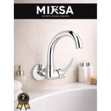 Duvardan Tek Su Çıkışlı Pipo Köşe Borulu Lavabo-eviye Bataryası Çeşmesi Musluğu Krom