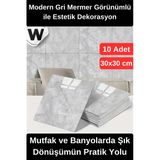 #Duvarsticker Dayanıklı Gri Mermer Desenli Kendinden Yapışkanlı Duvar Kaplama Sticker Nem Su Yağ Geçirmez Mutfak Banyo T