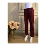 DÜVEN %100 Pamuk Unisex Ekose Pijama Altı, Bordo, M Beden, Rahat Kesim, Cepli