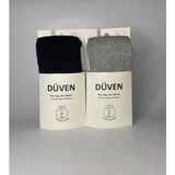 Düven 2'li Carina Cotton Pamuklu Desenli Siyah & Gri Kadın Külotlu Çorap - XL - Siyah - Gri