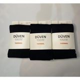 Düven 3'lü Kadın Siyah Içi Ince Polar Içlik Termal Külotlu Çorap - Konfor Thermal - 2XL