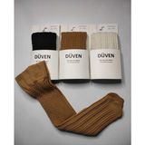 Düven 3'lü Paket Yumuşacık Dokusu Klasik Örgü Deseniyle Kalın Kışlık Renkli Dizaltı Çorap - Standart - Çok Renkli