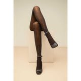 Düven Elmas Hattı Siyah Rengi Desenli Ince Parlak Külotlu Çorap Diamond Line Pantyhose - S - M