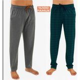 Düven Erkek Pamuklu Yeşil Ekose -Antrasit 2'li Tek Alt Pijama - Mevsimlik Pijama Altı - Yeşil - Antrasit - 5XL