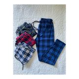 DÜVEN Erkek Pijama Altı, 4'Lü Set, %100 Pamuk, Ekose Desen