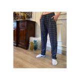 DÜVEN Erkek Pijama Altı, Antrasit Kare Desenli Ekose, %100 Pamuklu, Cepli, Beli Bağcıklı, 5XL