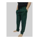 DÜVEN Erkek Pijama Altı, Battal Beden, %100 Pamuk, Ekose Desen, Yeşil, Cepli