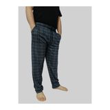 DÜVEN Erkek Pijama Altı, Unisex Battal Beden, %100 Pamuk, Ekose Kareli, Antrasit, XL
