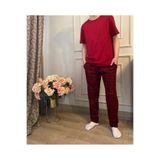 DÜVEN Erkek Pijama Takımı, Kısa Kollu, Bisiklet Yaka, Ekose Desenli