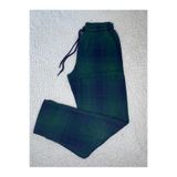 DÜVEN Jakar Kumaş Kışlık Unisex Yeşil Eşofman Pijama Altı, XL Beden, Ekose Desen, Cepli