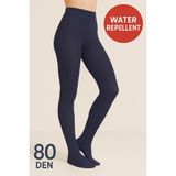 Düven Kadın Lacivert 80 Den Opak Mat Kalın Külotlu Çorap - Water Repellent - XL