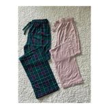 DÜVEN Kadın Pijama Altı, 2'li Set, Ekose ve Puantiyeli Desen, 2XL Beden