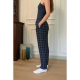DÜVEN Kadın Pijama Altı, Ekose Desenli, %100 Pamuk